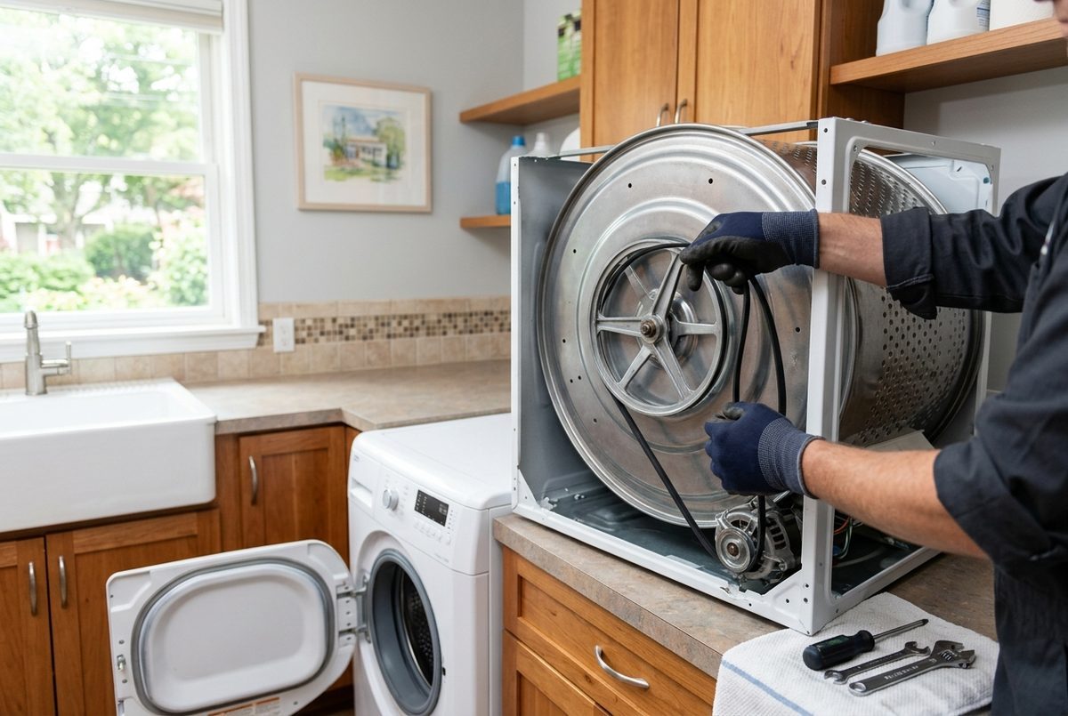 Dryer Repair technician at work