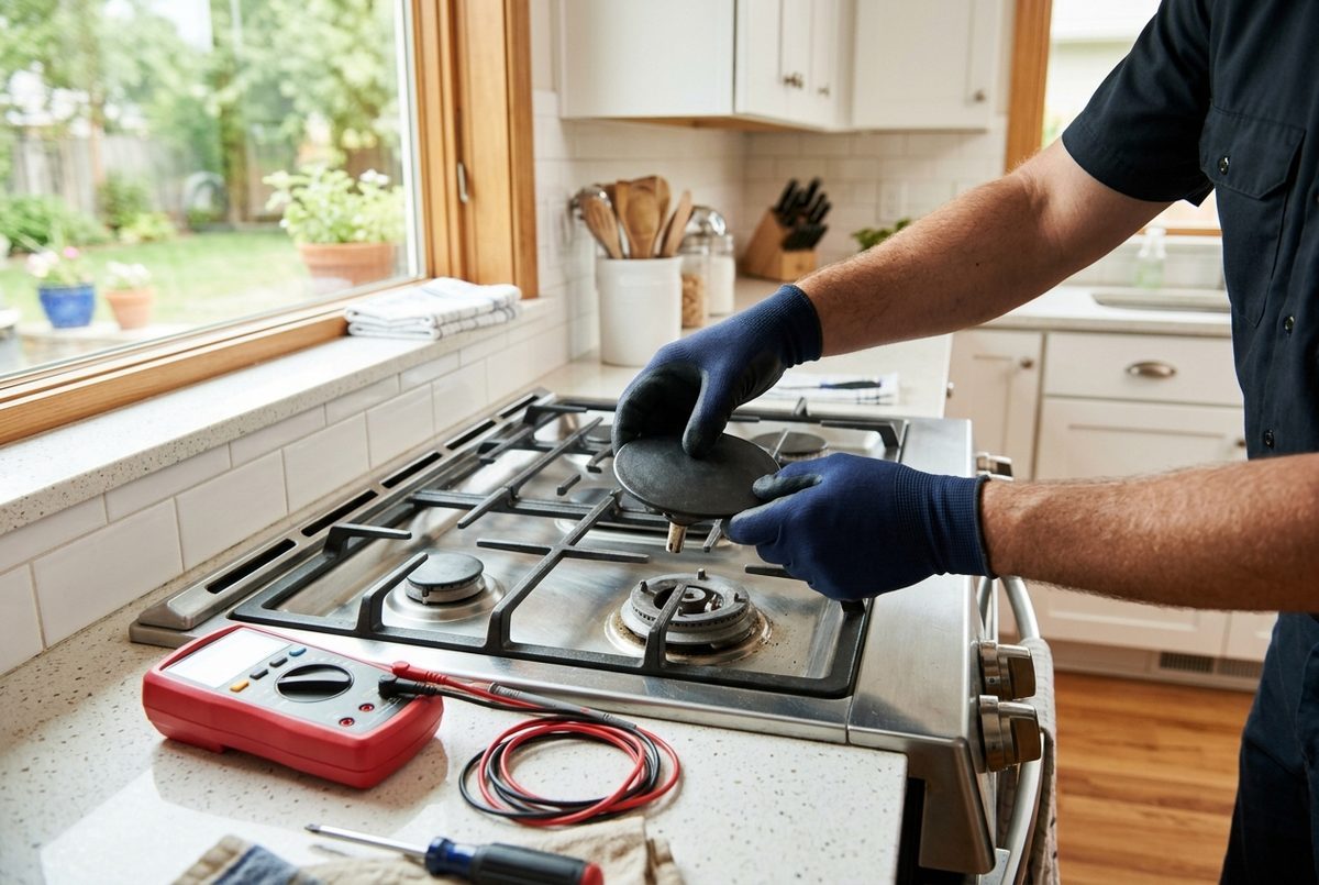 Stove & Range Repair technician at work